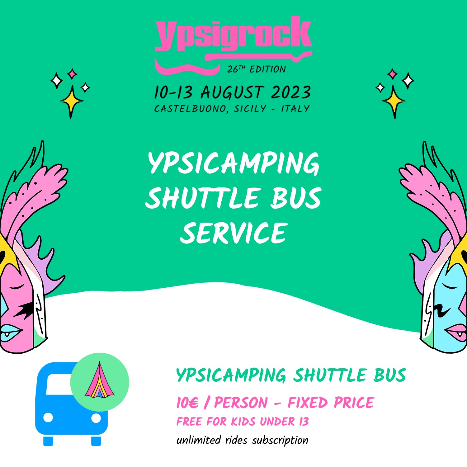Ypsicamping Shuttle Bus Service subscription 2023